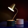 Lampe cocotte, abat jour laiton