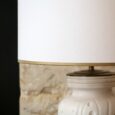Lampe vintage en grès blanc Années 80