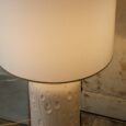 Lampe vintage en grès blanc Années 80