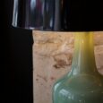 Lampe vintage en céramique craquelée vert céladon