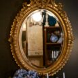 Miroir ovale ancien, fin XIXe