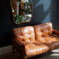 Banquette vintage dans le style de Pierre Chapo