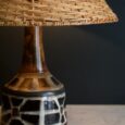 Lampe en céramique brun, esprit safari