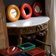 Miroir rond laqué