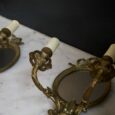 Paire d’anciennes appliques avec miroir