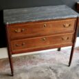 Commode en bois, plateau marbre gris