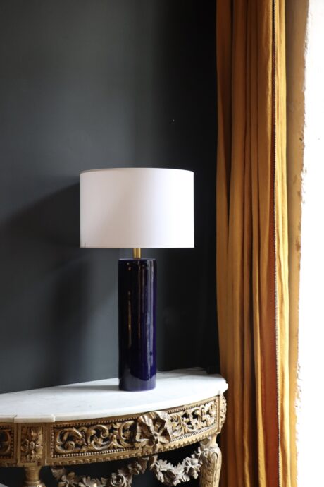 dealeuse-boutique-decoration-vintage-paris-luminaires-lampe-ceramique-bleu-abat-jour