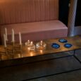 Table basse couleur laiton antique