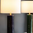 Lampe en céramique verte