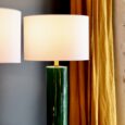 Lampe en céramique verte