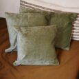 Coussin décoratif, velours vert