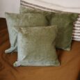 Coussin décoratif, velours vert