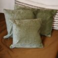 Coussin décoratif, velours vert