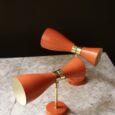 Applique diabolo orange, tige en laiton
