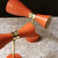 Applique diabolo orange, tige en laiton