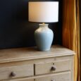 Lampe bleu ciel en céramique