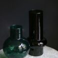Vase en verre, couleur vert forêt