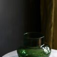 Vase en verre, couleur vert forêt