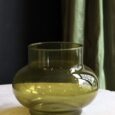 Vases en verre, couleur vert olive