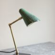 Lampe articulée, abat-jour peint craquelé