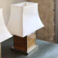 Paire de lampe loupe d’orme, Années 70