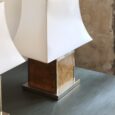 Paire de lampe loupe d’orme, Années 70