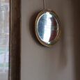 Petit miroir rond biseauté ancien