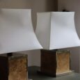 Paire de lampe loupe d’orme, Années 70