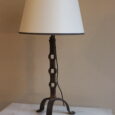 Lampe ancienne brutaliste, abat-jour sur mesure
