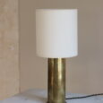 Lampe douille d’obus, abat-jour sur mesure