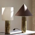 Lampe douille d’obus, abat-jour sur mesure