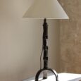 Lampe ancienne brutaliste, abat-jour sur mesure