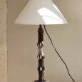 Lampe ancienne brutaliste, abat-jour sur mesure