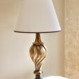 Lampe ancienne, piètement bois sculpté